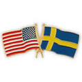 USA & Sweden Flag Pin